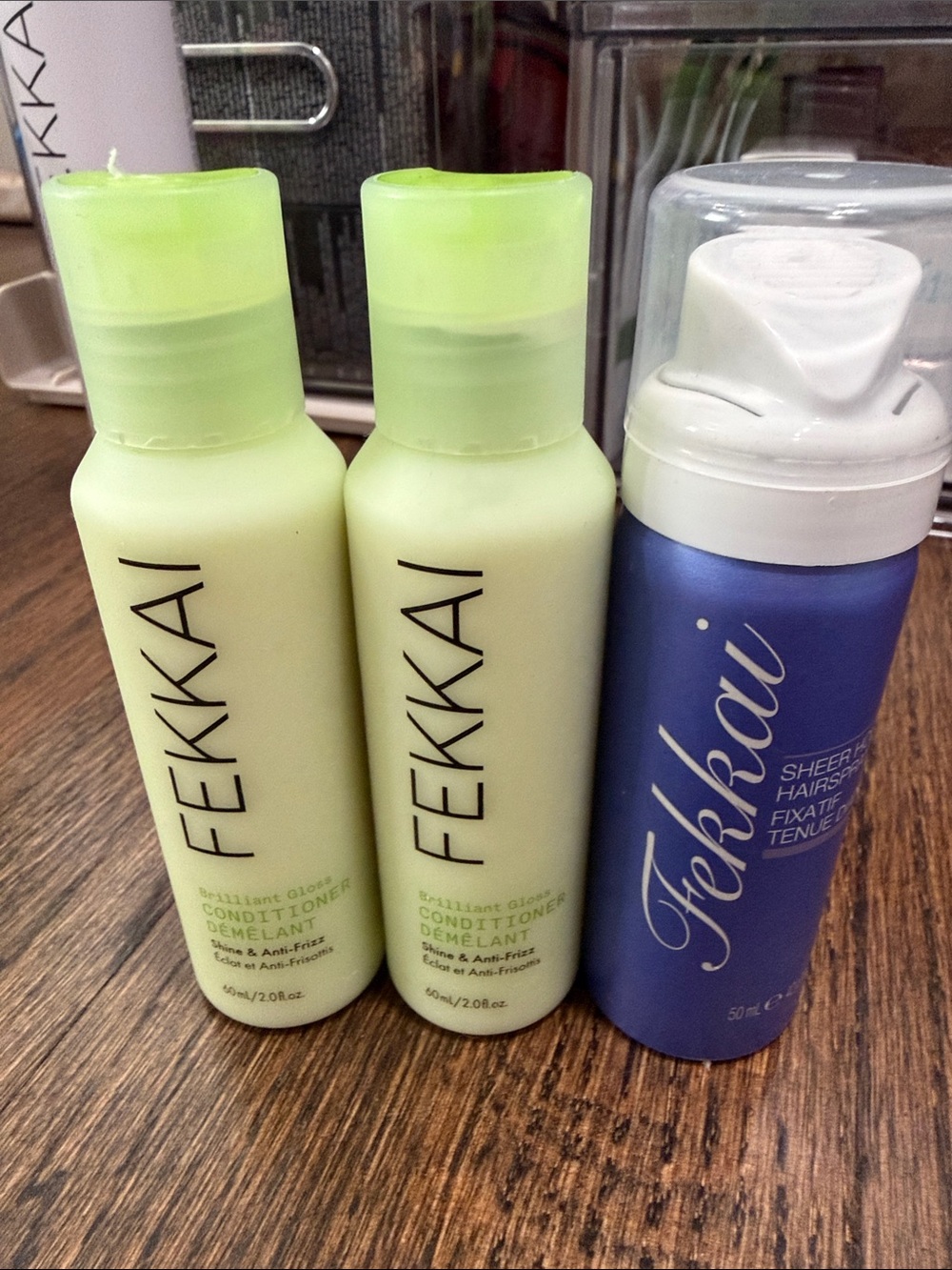 Fekkai - 2 Brilliant Gloss shine/anti frizz travel conditions & 1 sheer hold